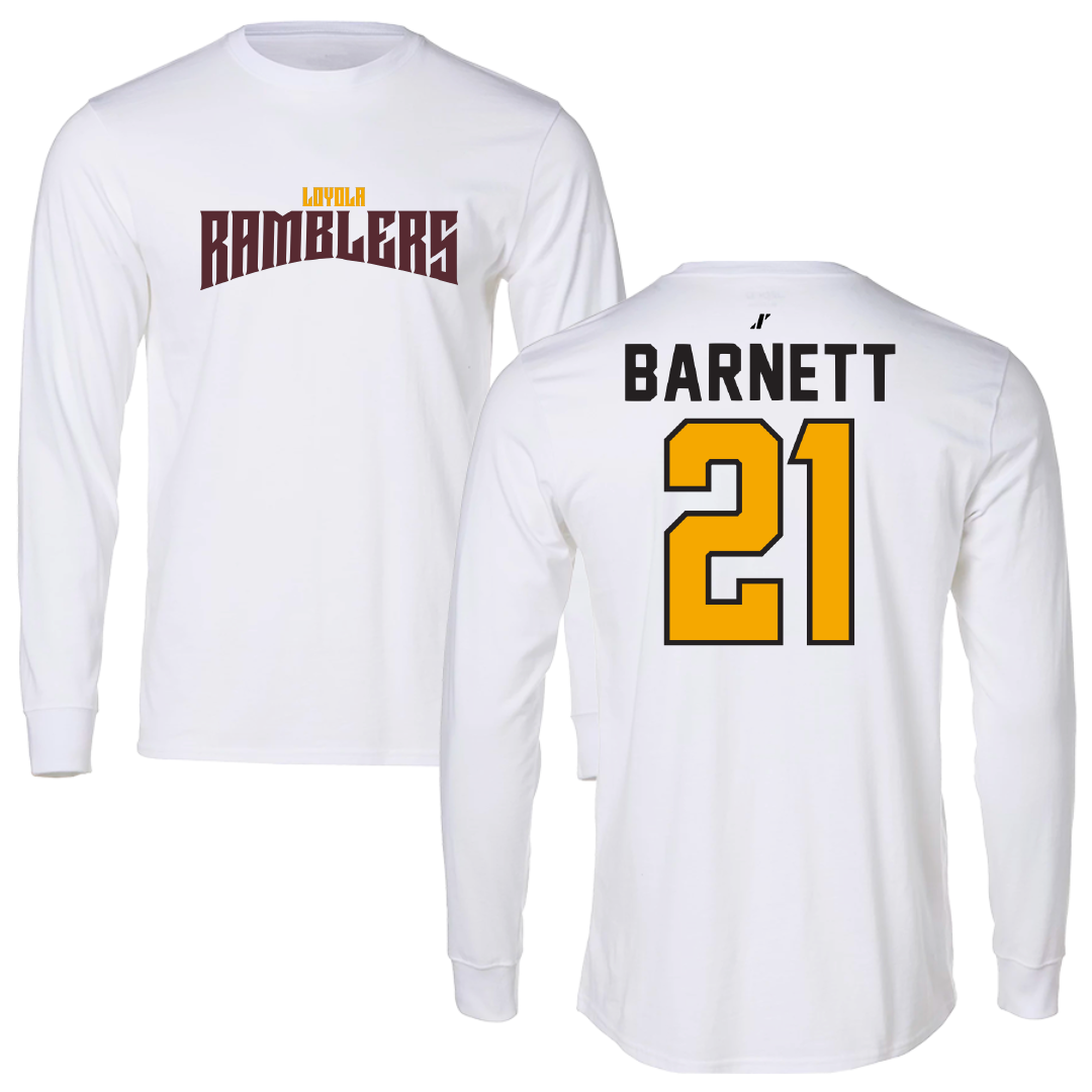 Loyola University-Chicago Softball White Classic Performance Long Sleeve - #21 Sydney Barnett