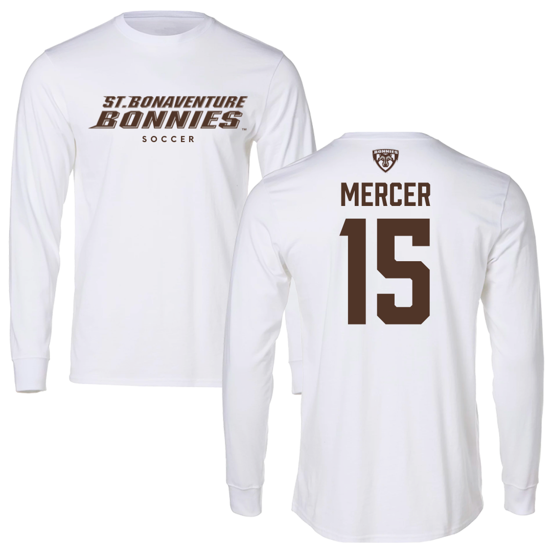 St. Bonaventure University Soccer White Long Sleeve - #15 Dean Mercer