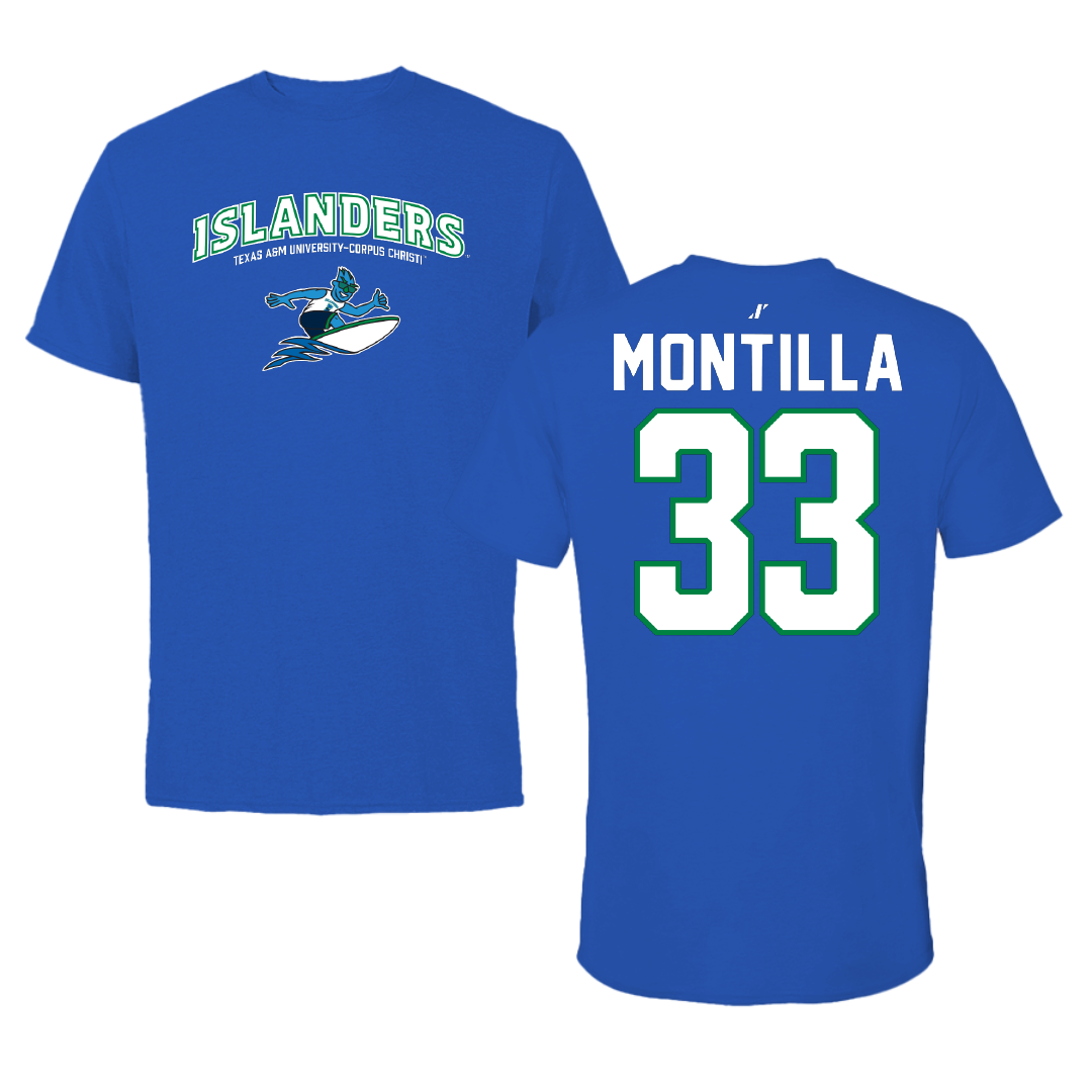 Texas A&M University-Corpus Christi Softball Blue General Performance Tee - #33 Monee Montilla