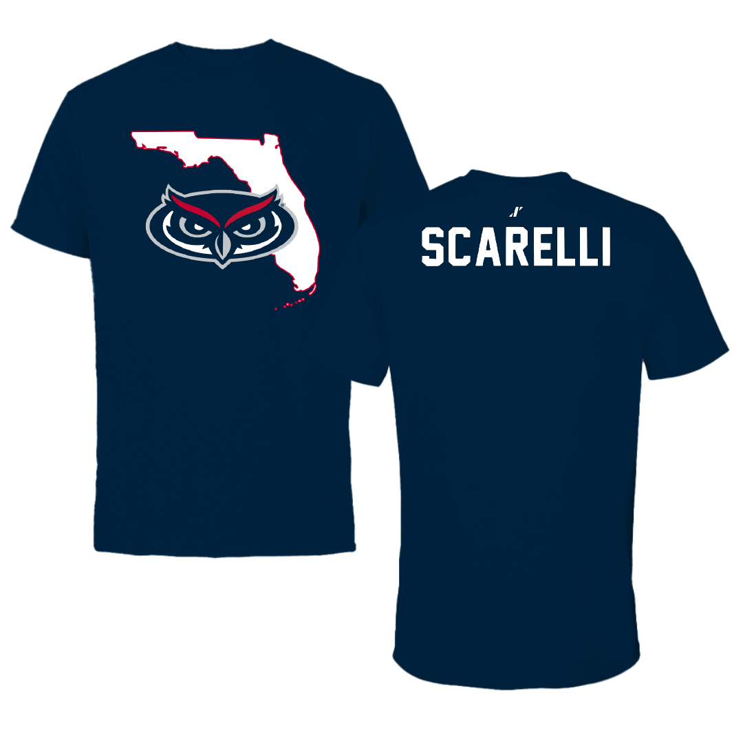 Florida Atlantic University Cheer Navy State Tee - Emma Scarelli
