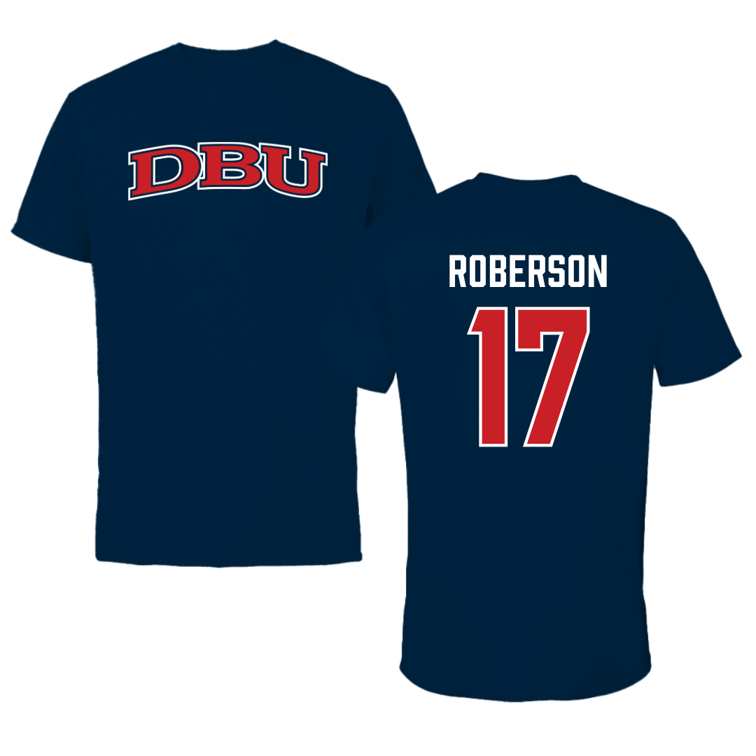 Dallas Baptist University Soccer Navy DBU Tee - #17 Haley Roberson