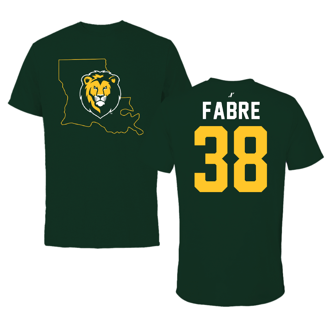 Southeastern Louisiana University Baseball Forest Green State Tee - #38 Larson Fabre
