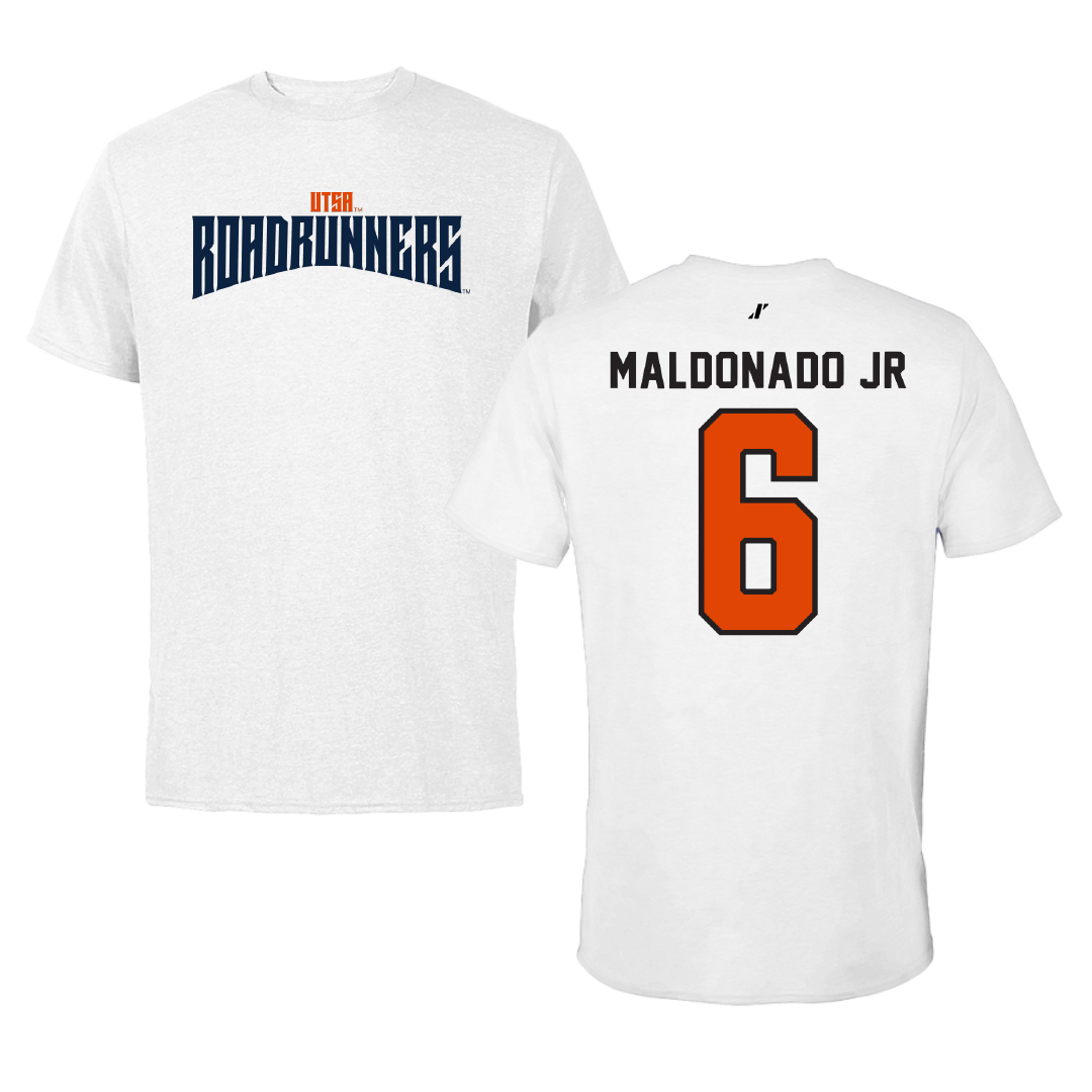 University of Texas at San Antonio Baseball White Classic Performance Tee - #6 John Maldonado Jr