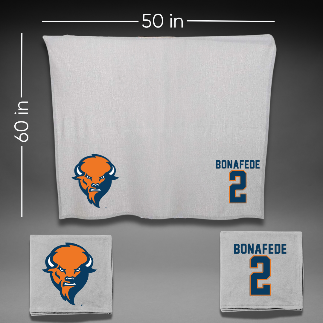 Bucknell University Lacrosse Gray Blanket - #2 Benjamin Bonafede