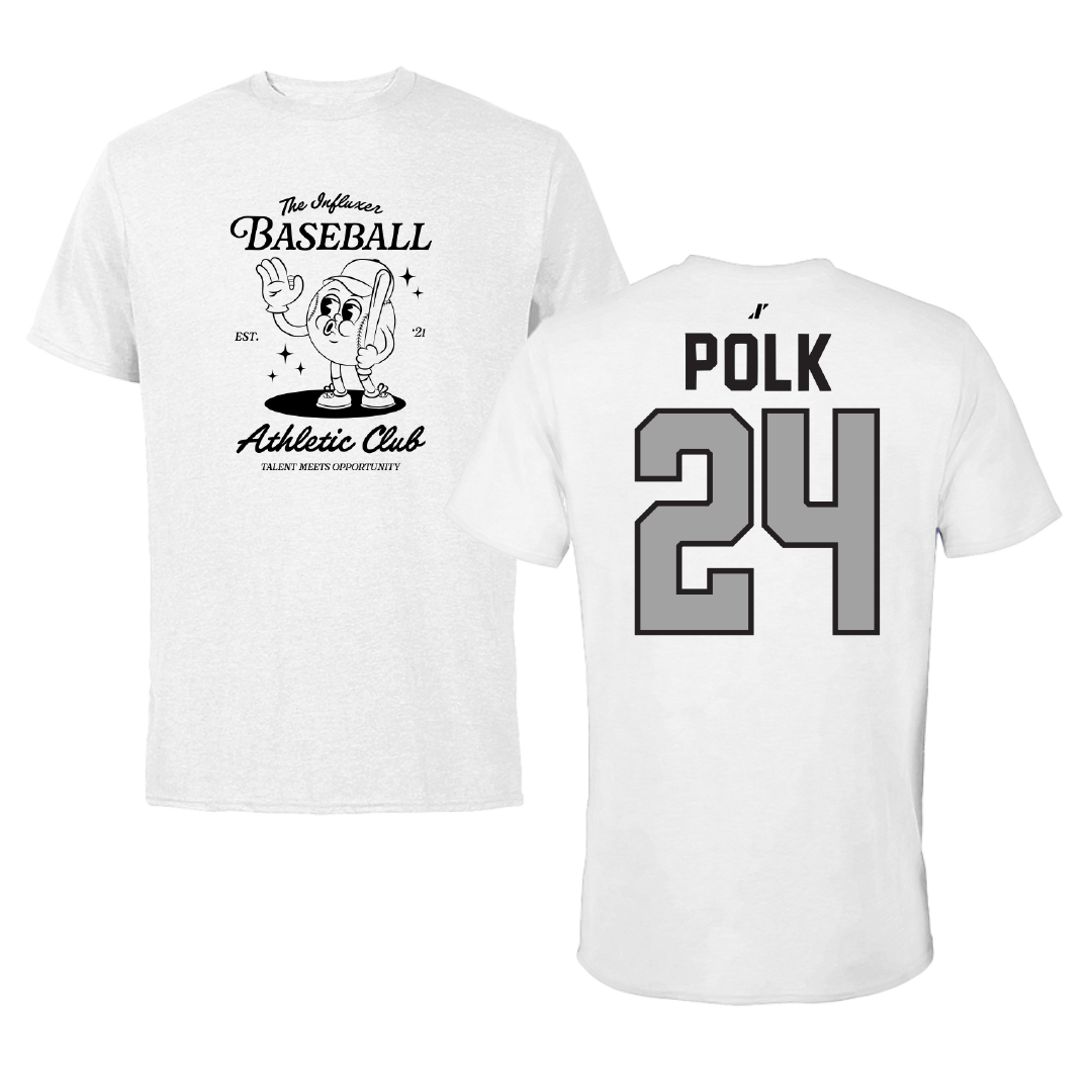 Baseball White Influxer Athletic Club Tee - #24 Lakin Polk