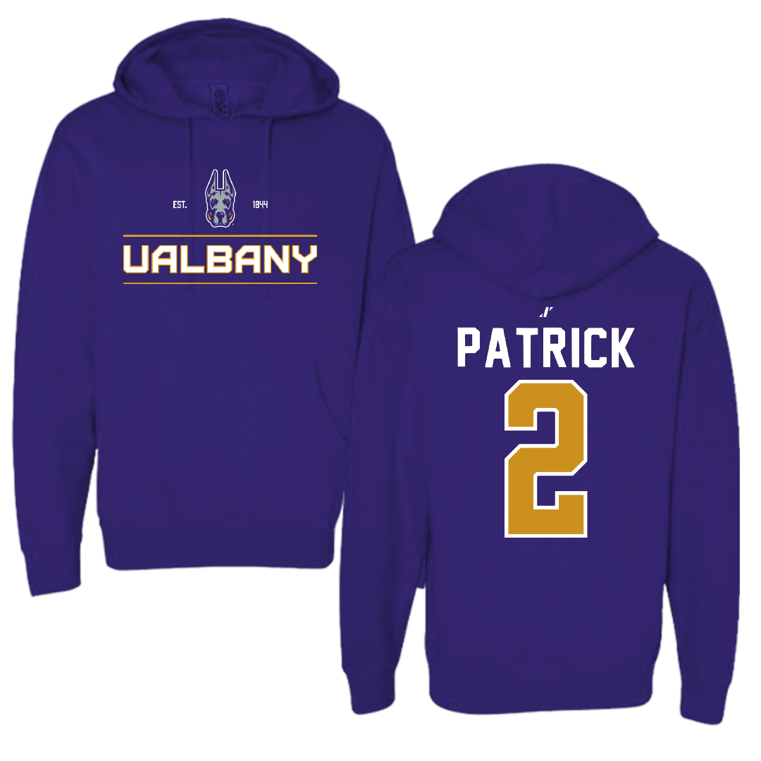 University at Albany Football Purple General Hoodie - #2 Denzel Patrick