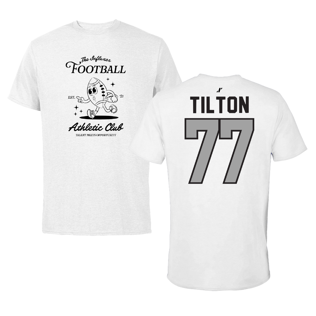 Football White Influxer Athletic Club Tee - #77 Wyatt Tilton