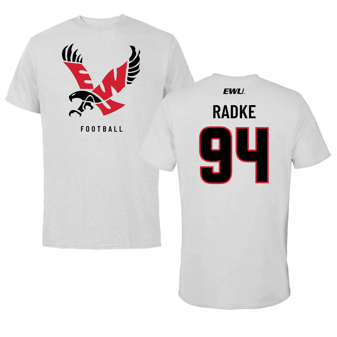 Eastern Washington University Football Light Gray Tee - #94 Jaden Radke