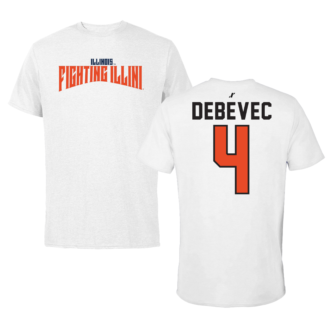 University of Illinois Softball White Classic Tee - #4 Gabby Debevec