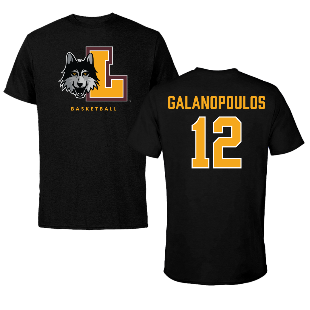 Loyola University-Chicago Basketball Black Mascot Performance Tee - #12 Sam Galanopoulos