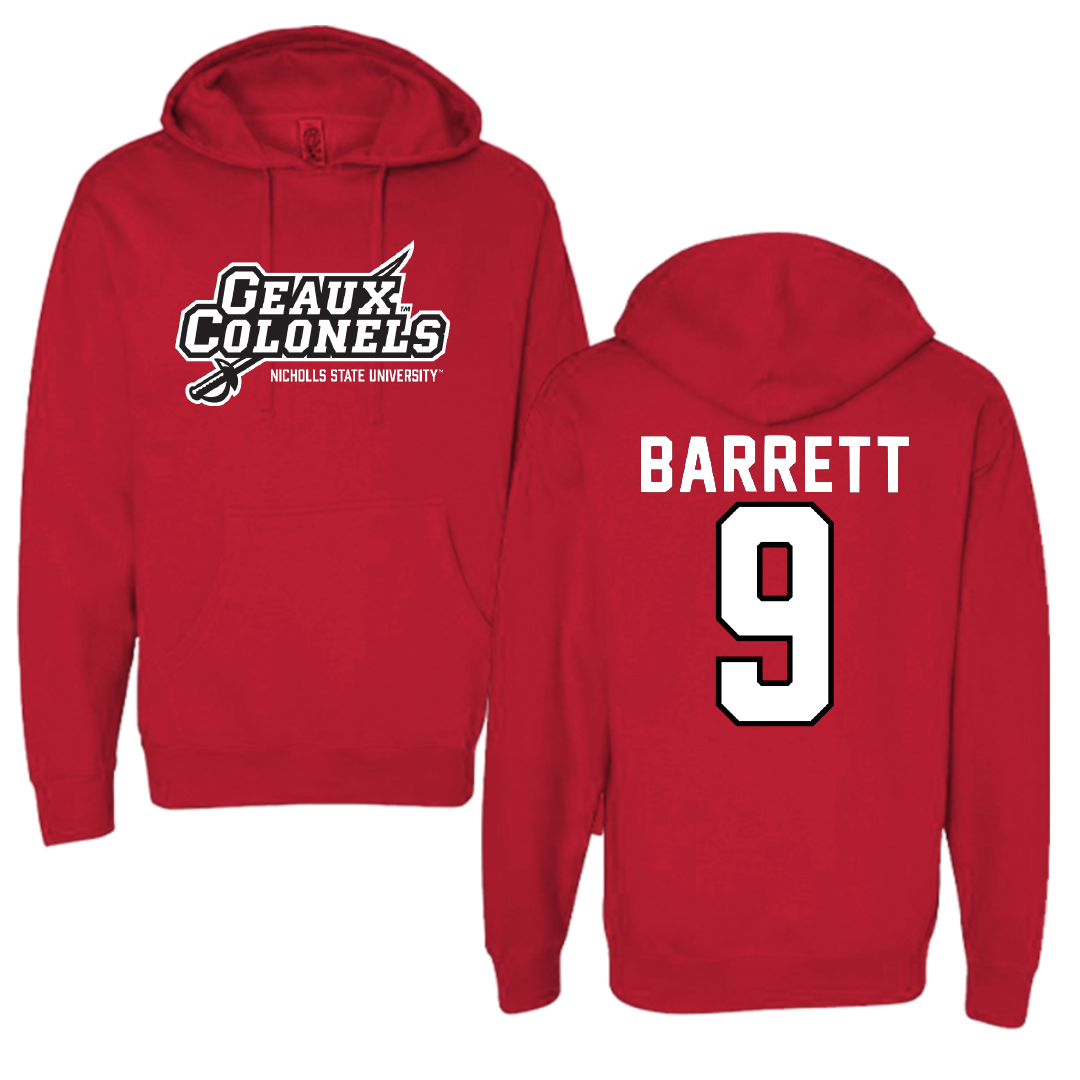 Nicholls State University Soccer Red General Hoodie - #9 Koryn Barrett