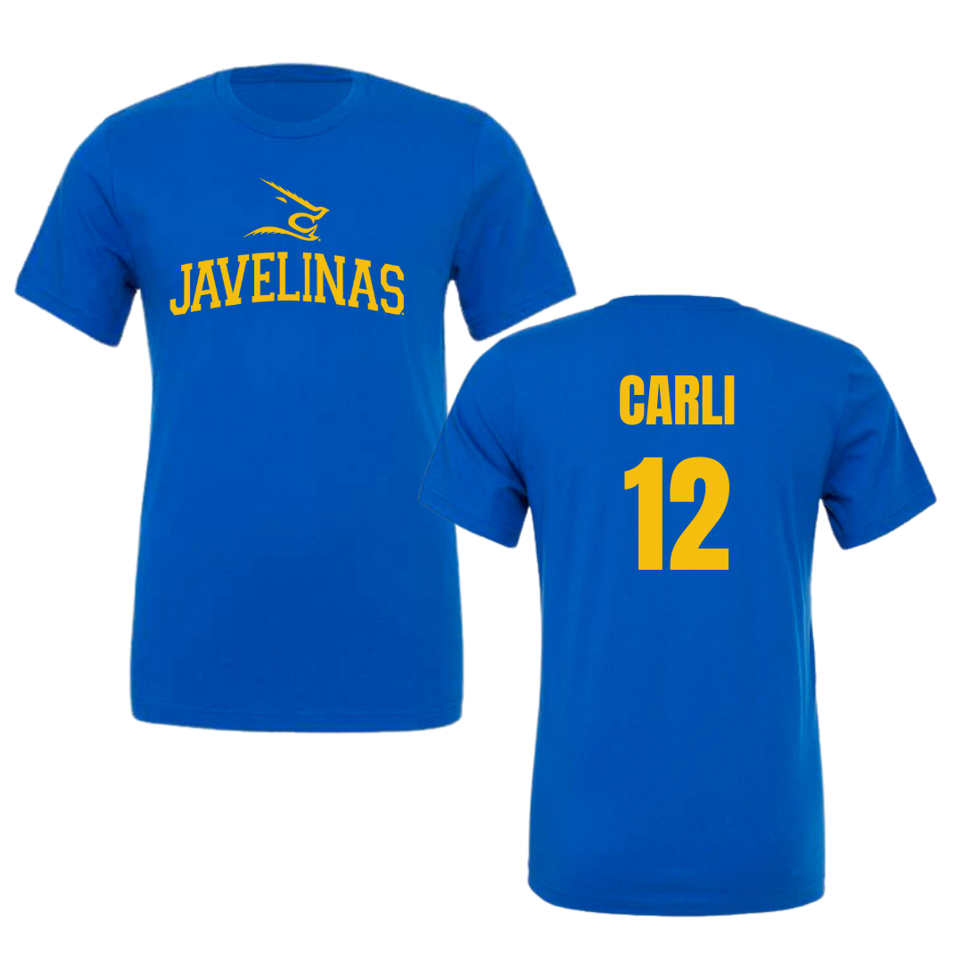 Texas A&M University-Kingsville Volleyball Blue Performance Tee - #12 Elisa Carli