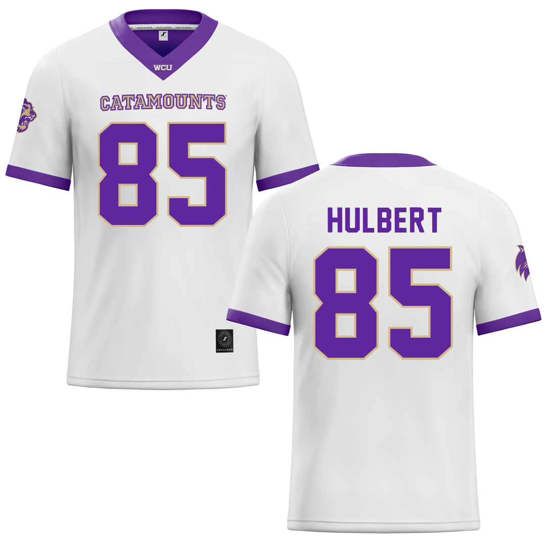 Western Carolina University White Football Jersey - #85 David Hulbert