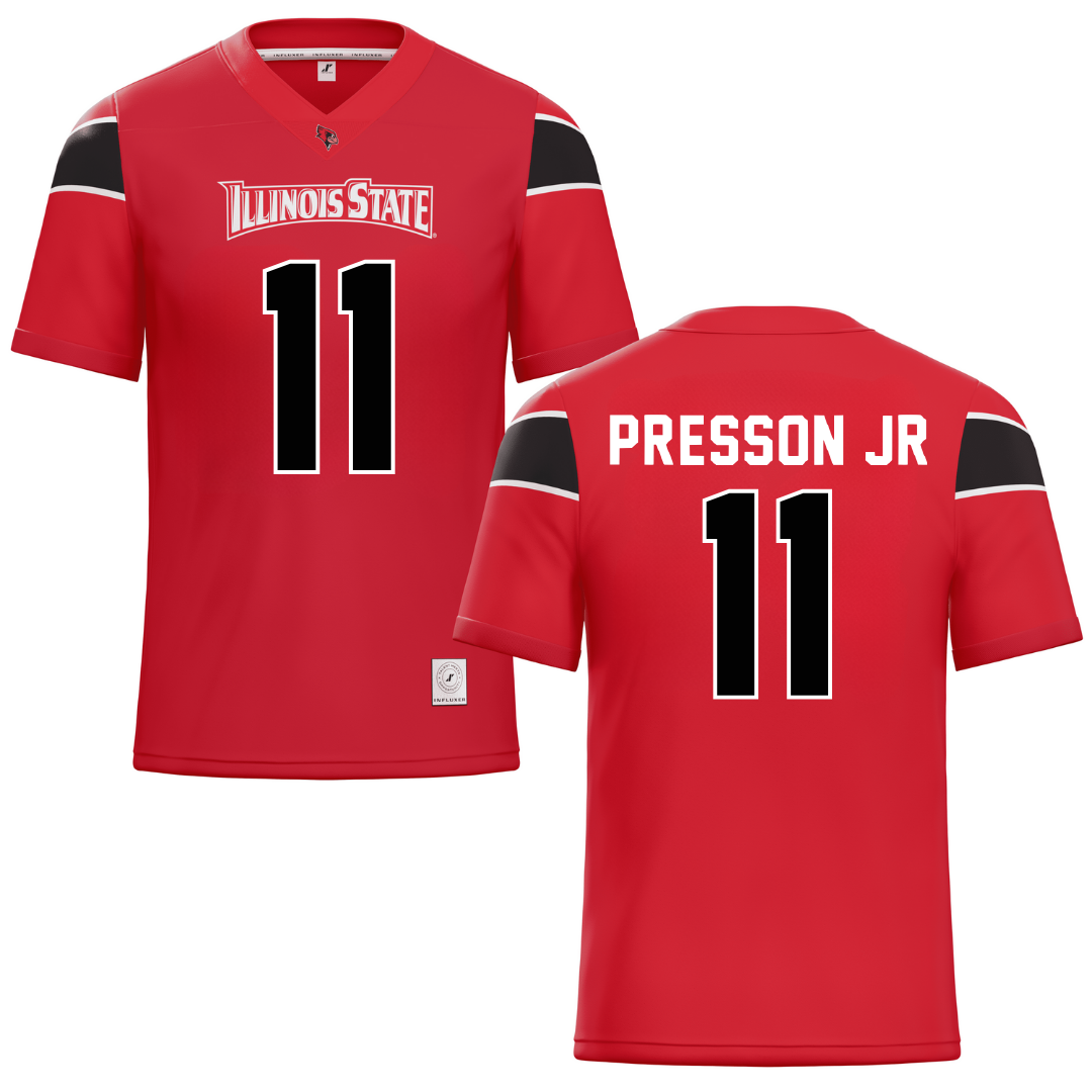 Illinois State University Red Football Jersey - #11 Scotty Presson Jr