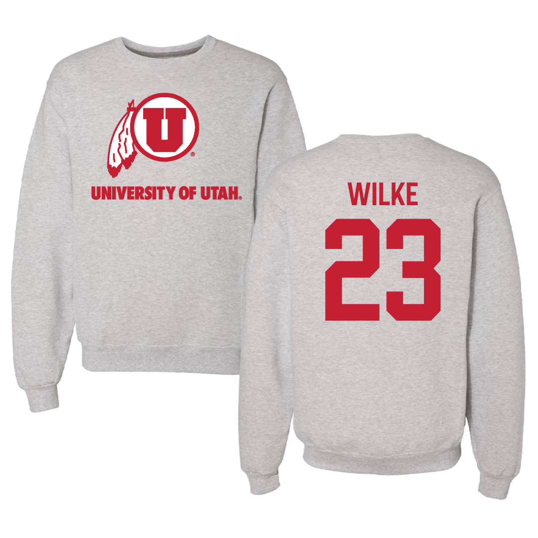 University of Utah Basketball Gray Crewneck - #23 Maty Wilke