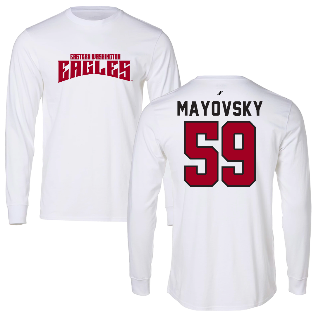 Eastern Washington University Football White Classic Long Sleeve - #59 Myles Mayovsky