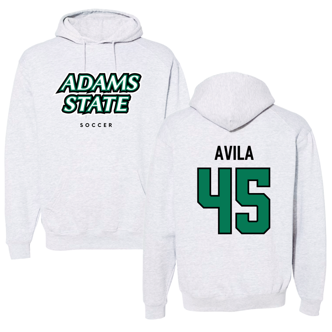 Adams State University Soccer Gray Block Hoodie - #45 Caleb Avila