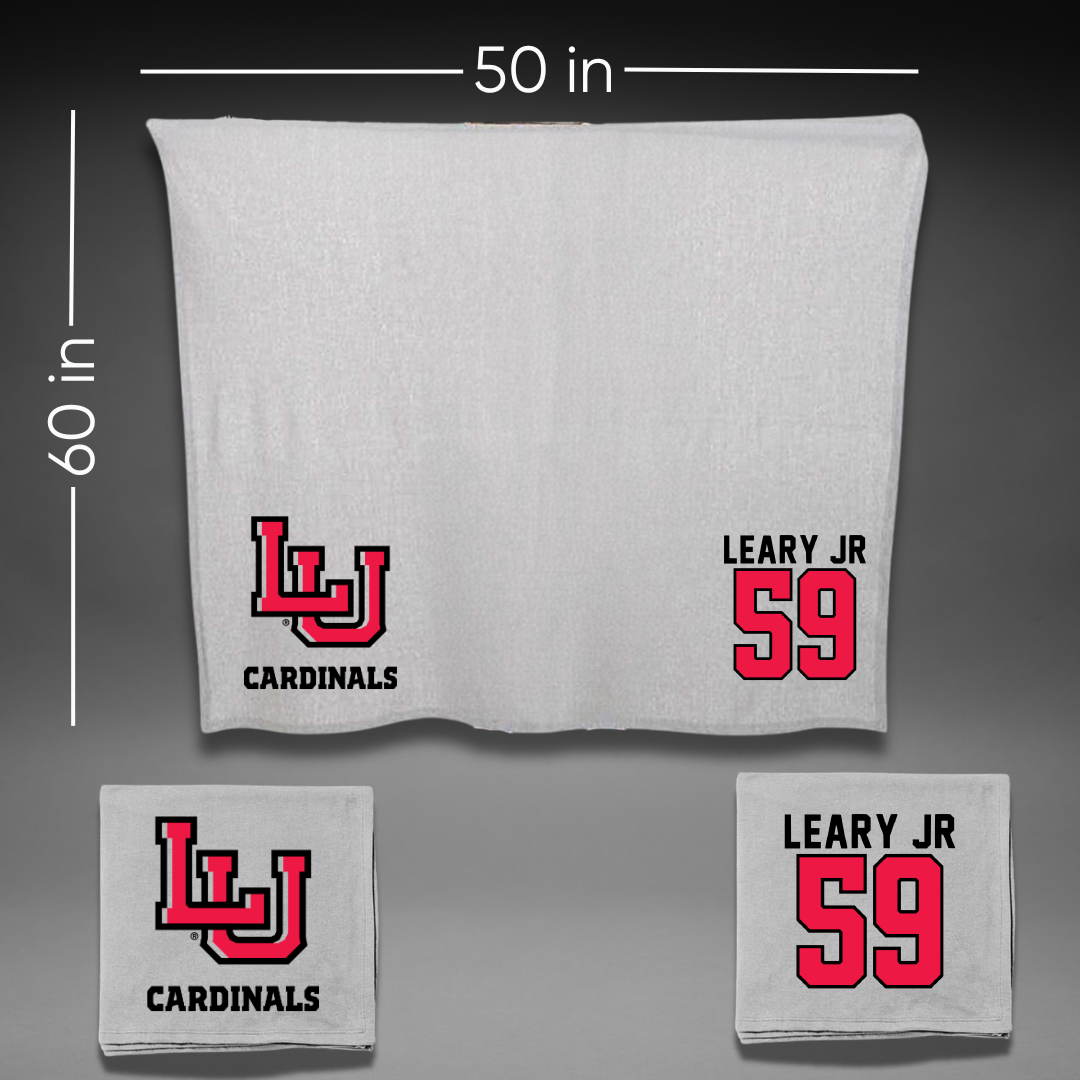 Lamar University Football Gray Blanket - #59 Lonnie Leary Jr