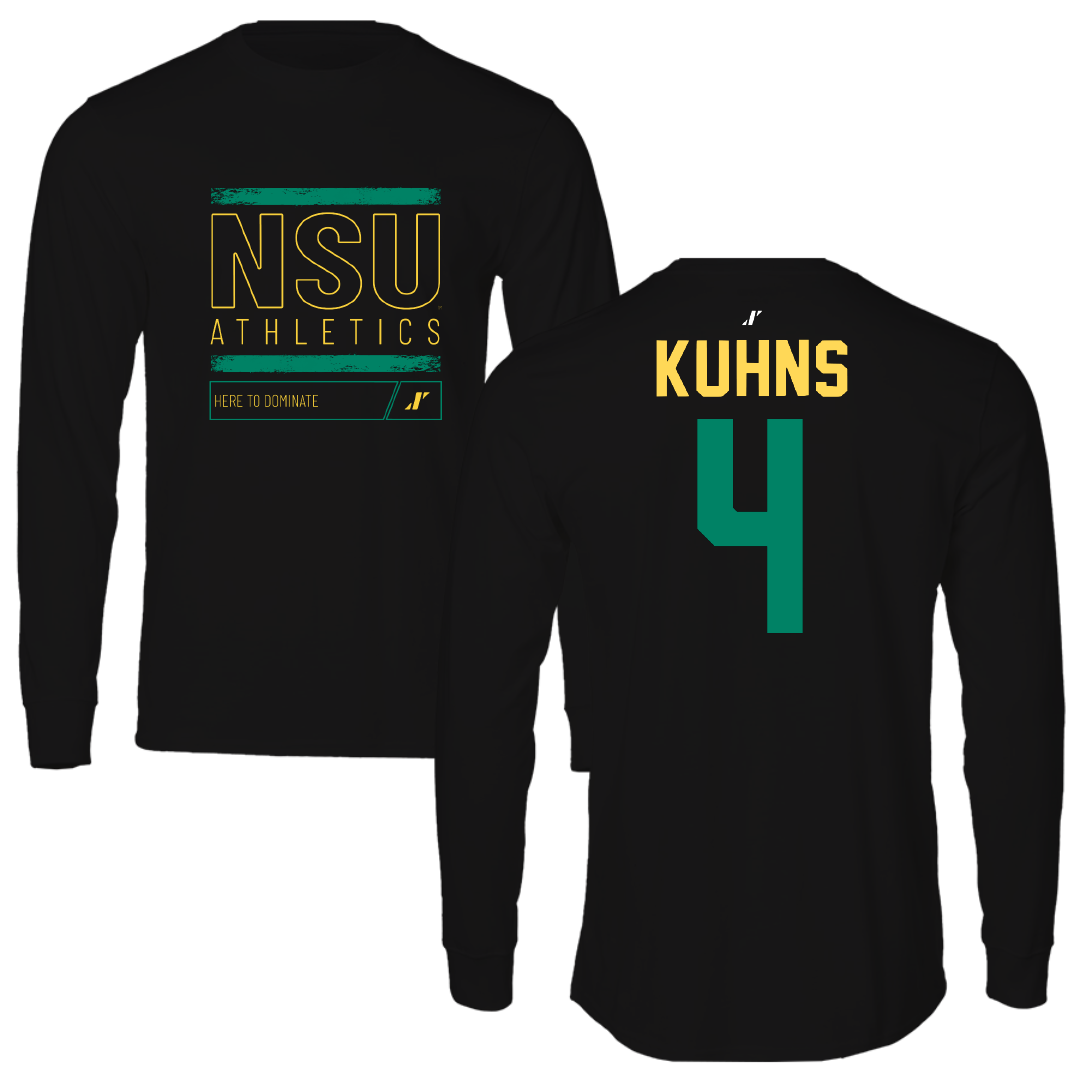 Norfolk State University Football Black Dominate Long Sleeve - #4 Otto Kuhns