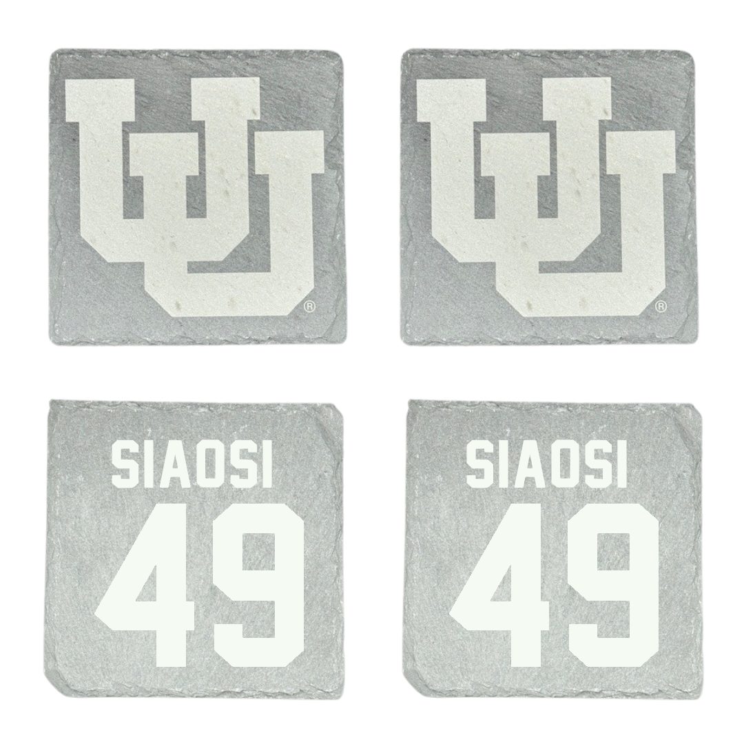 University of Utah Football Stone Coaster (4 Pack)  - #49 Jason Siaosi