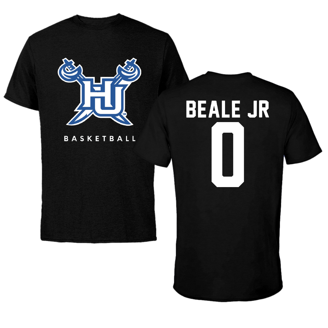Hampton University Basketball Black Tee - #0 George Beale Jr