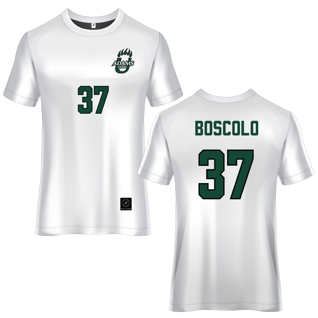 Adams State University White Soccer Jersey - #37 Francesco Boscolo