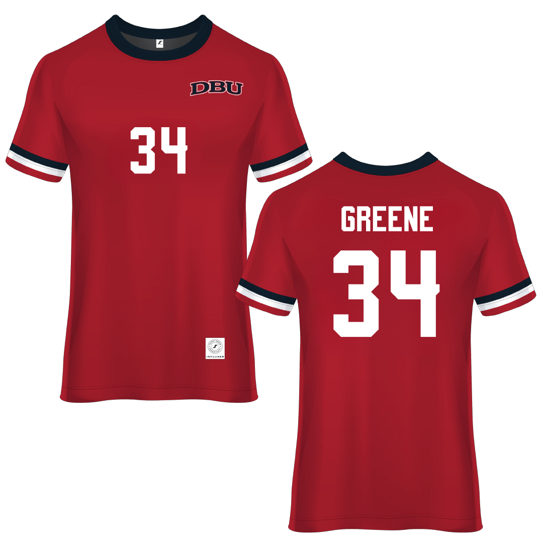 Dallas Baptist University Red Soccer Jersey - #34 Ava Greene