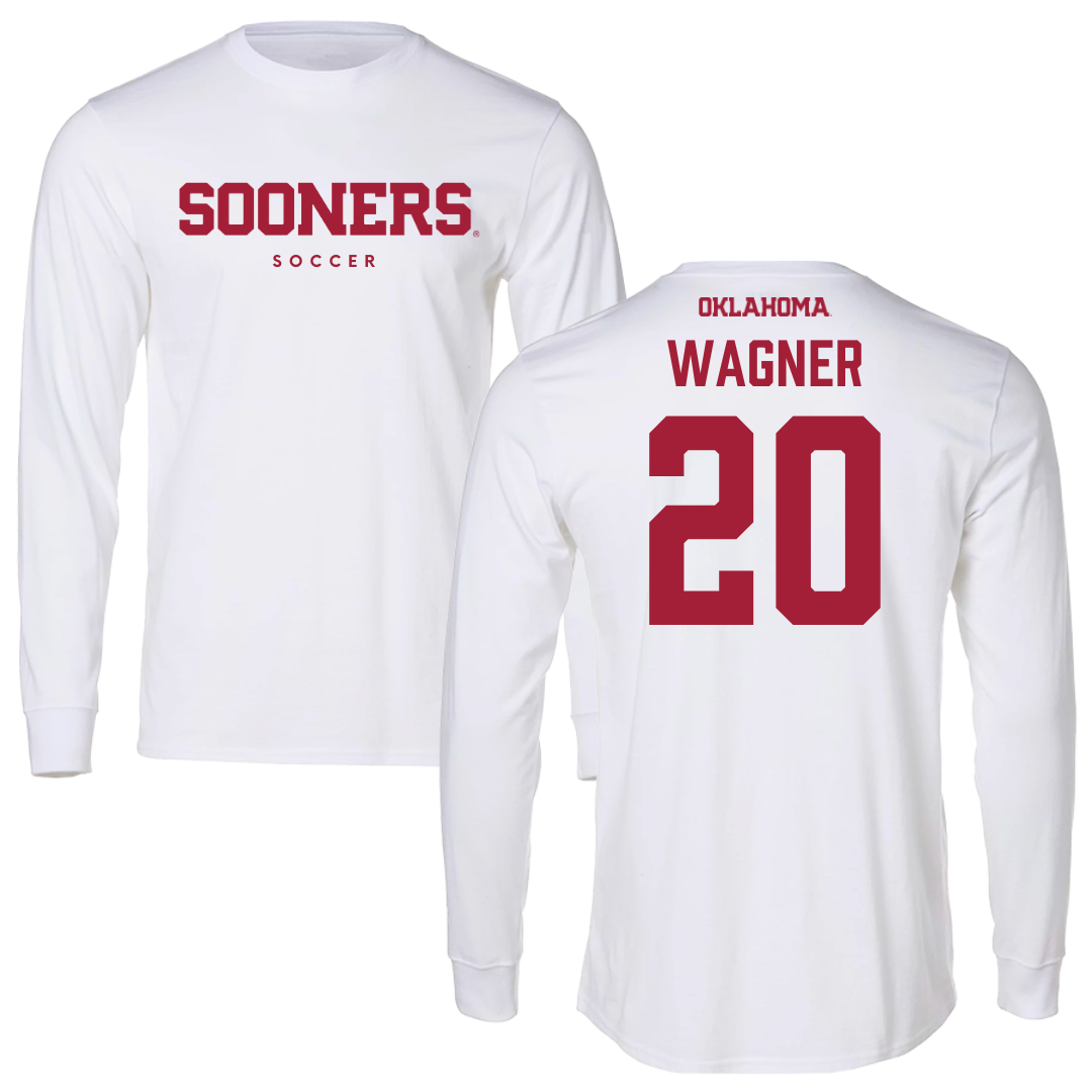 University of Oklahoma Soccer White Sooners Performance Long Sleeve - #20 Chelsea Wagner
