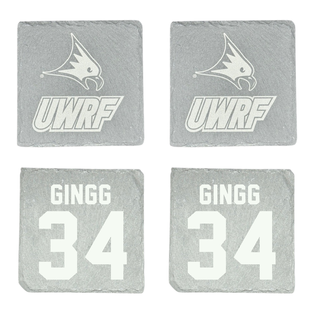 University of Wisconsin-River Falls Football Stone Coaster (4 Pack)  - #34 Conrad Gingg