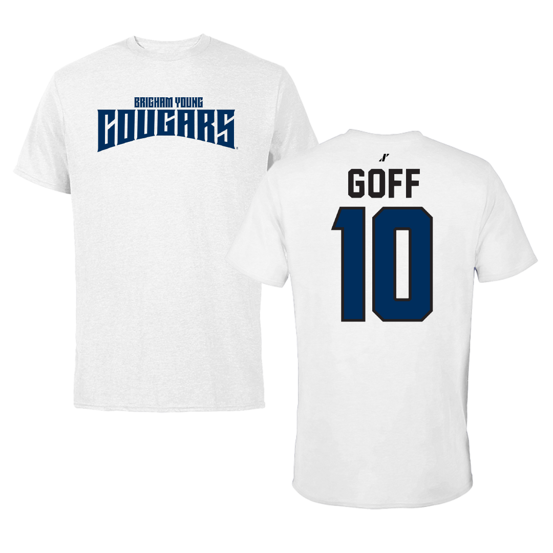 Brigham Young University Baseball White Classic Tee - #10 Parker Goff