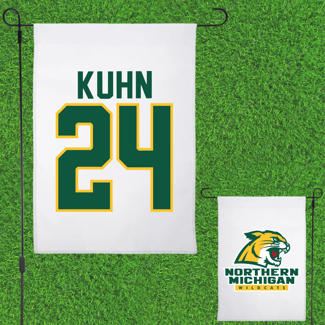 Northern Michigan University Basketball White Garden Flag - #24 Makaylee Kuhn