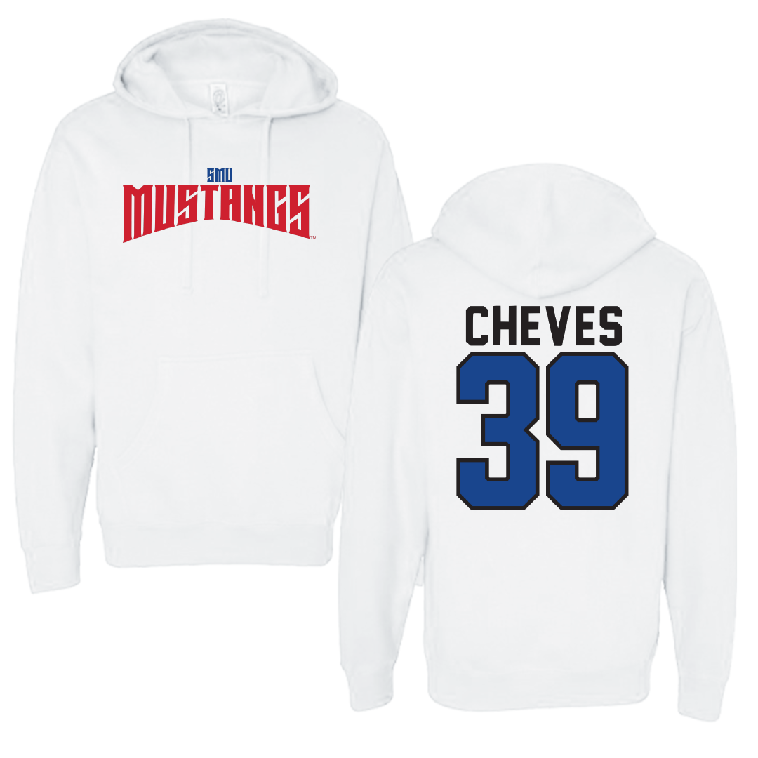 Southern Methodist University Football White Classic Hoodie - #39 Keaton Cheves