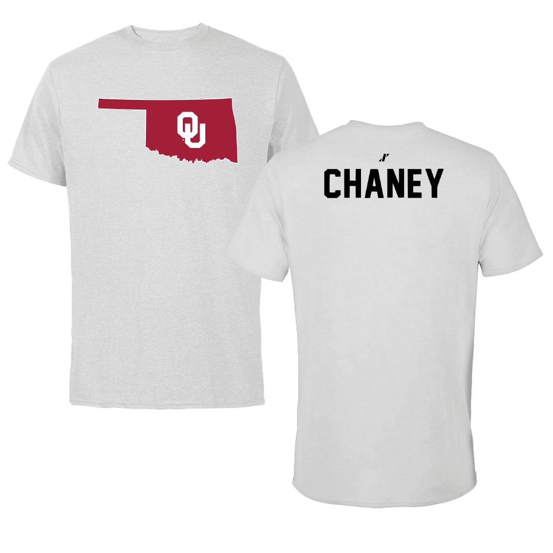 University of Oklahoma Golf Light Gray State Performance Tee - Reagan Chaney