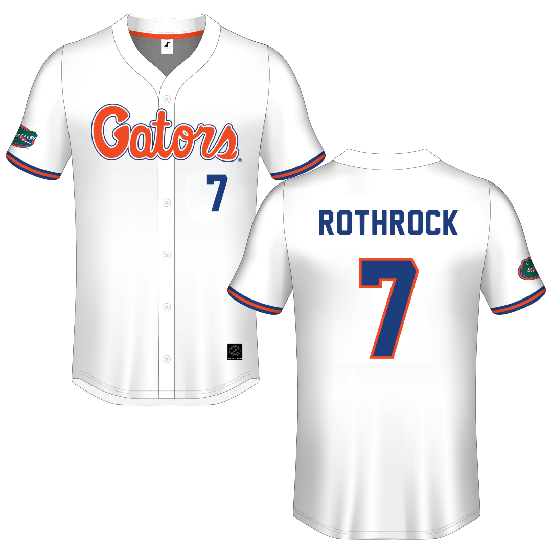 University of Florida White Button-Down Jersey - #7 Keagan Rothrock