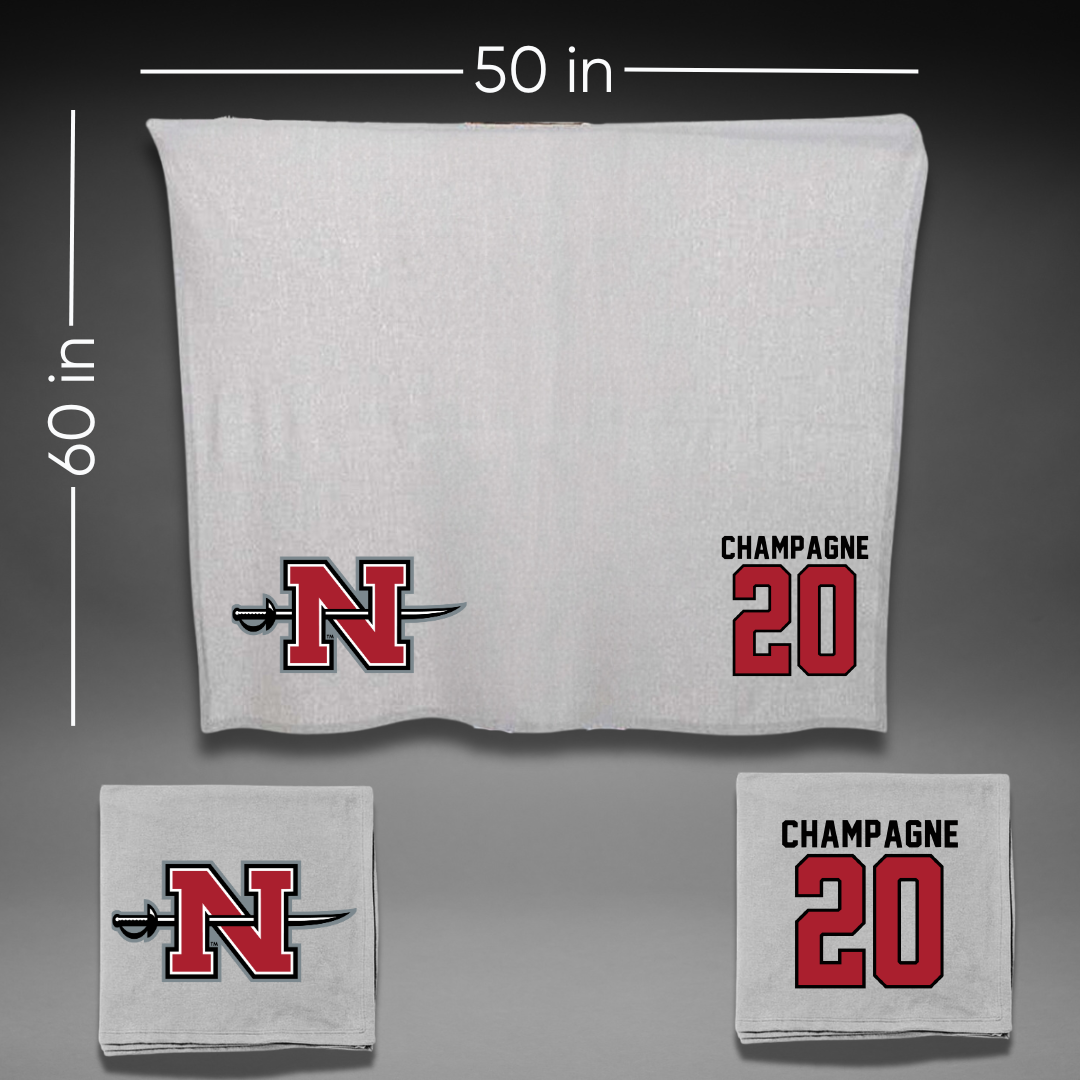 Nicholls State University Soccer Gray Blanket - #20 Gabby Champagne