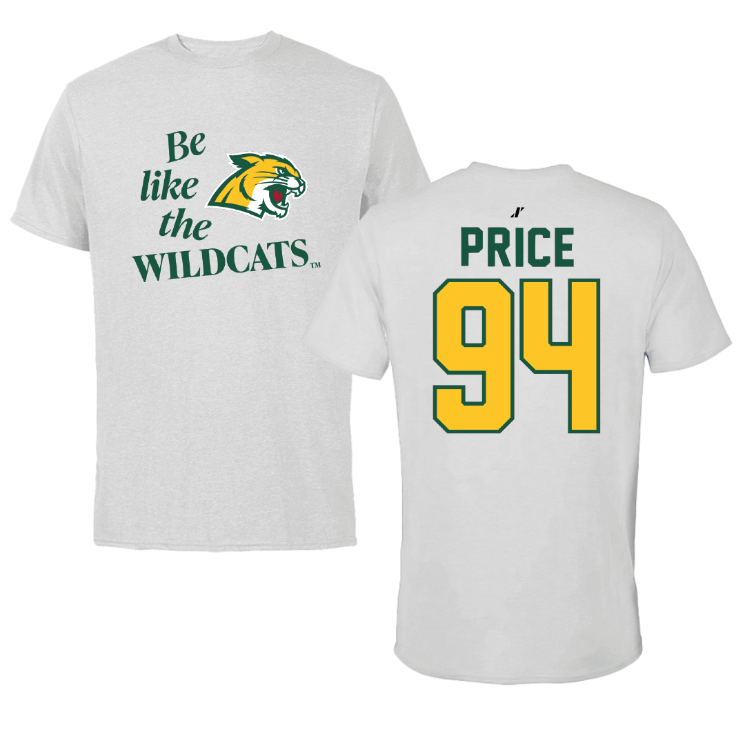 Northern Michigan University Football Light Gray Be Like Us Tee - #94 Jake Price