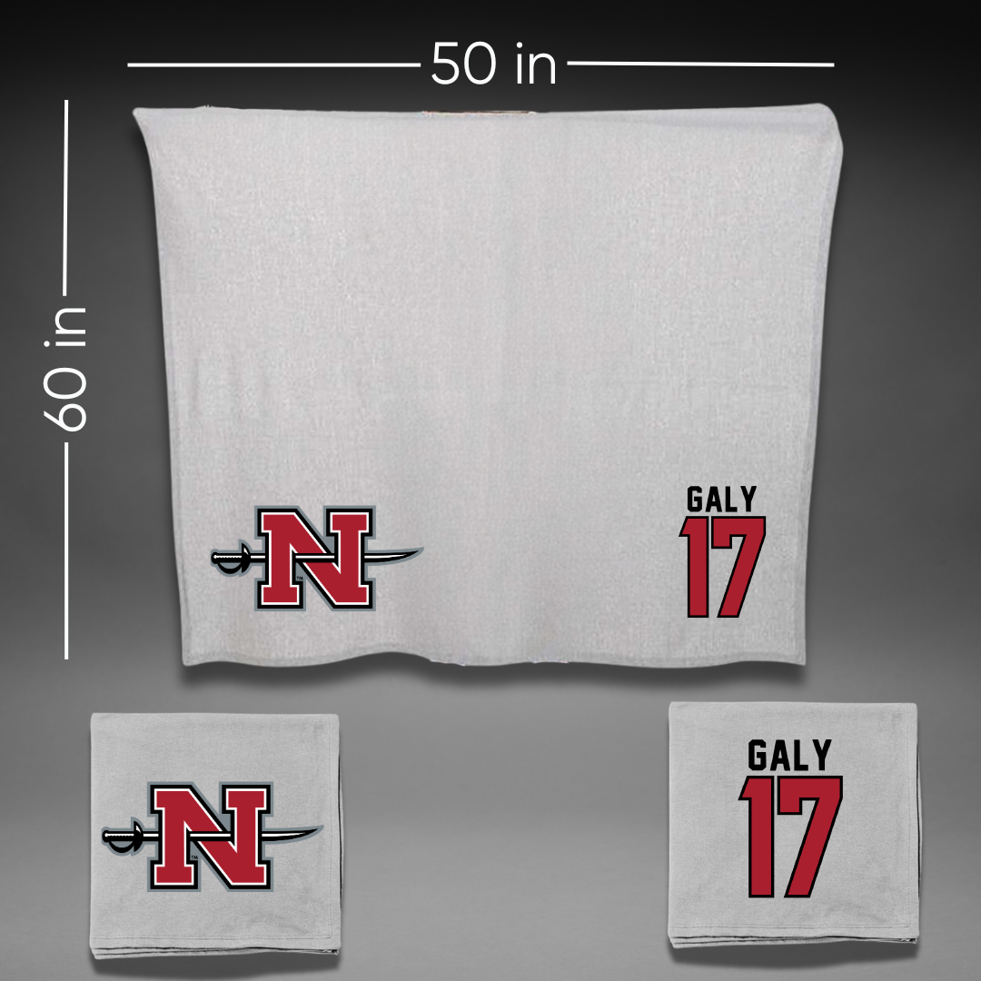 Nicholls State University Baseball Gray Blanket - #17 Gavin Galy