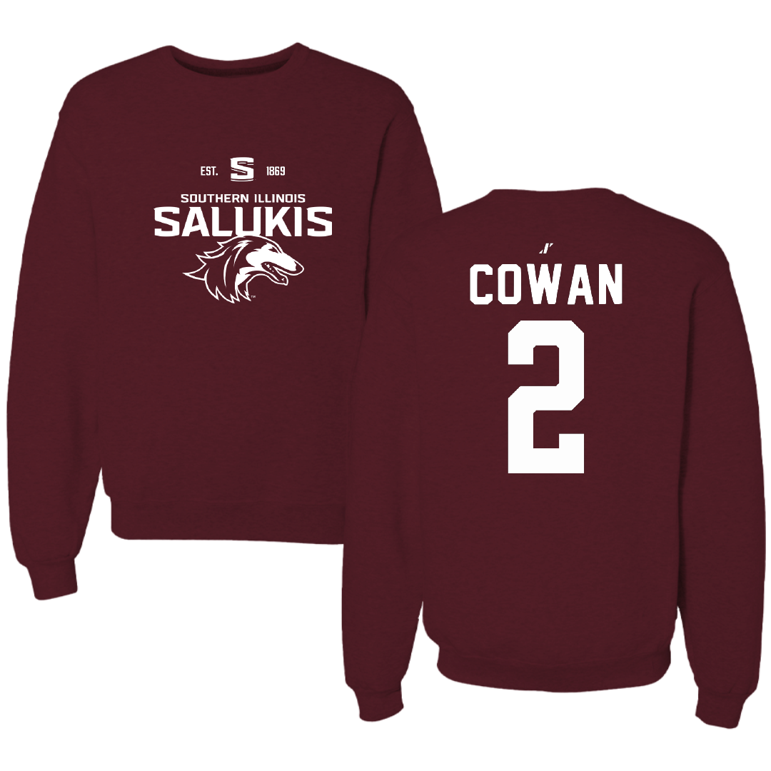 Southern Illinois University at Carbondale Football Maroon General Crewneck - #2 Devin Cowan