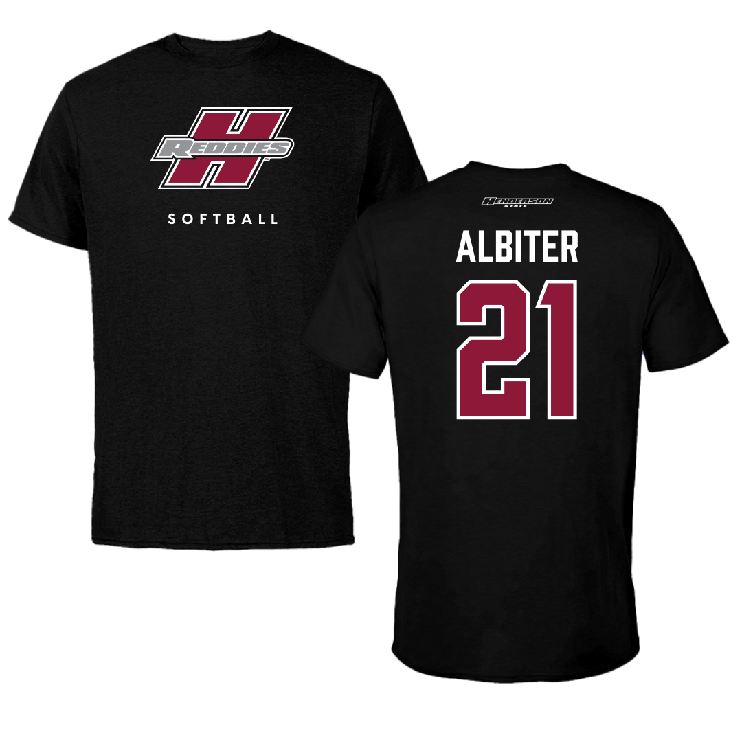 Henderson State University Softball Black Performance Tee - #21 Jay Albiter