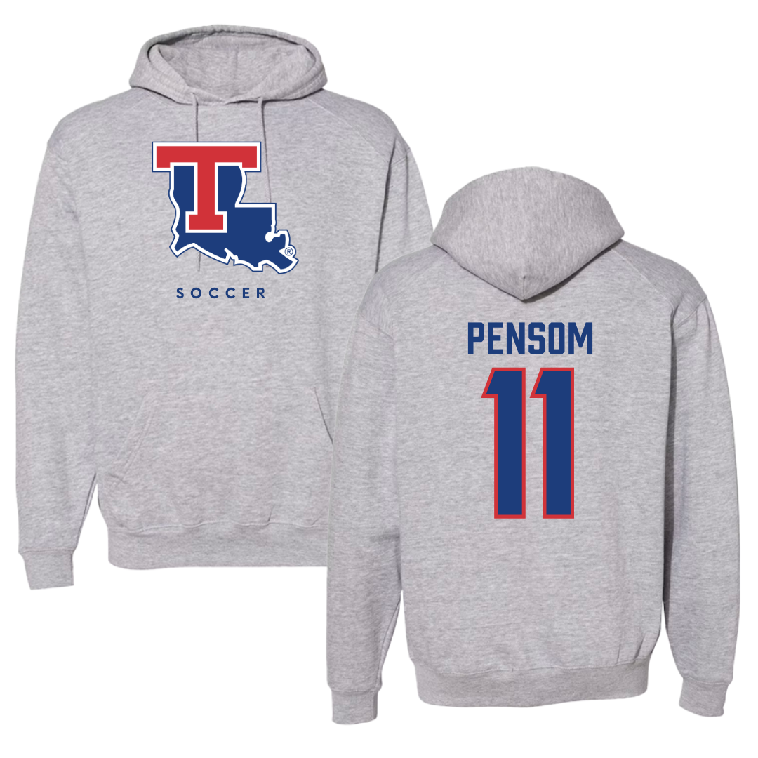 Louisiana Tech University Soccer Gray Hoodie - #11 Madison Pensom