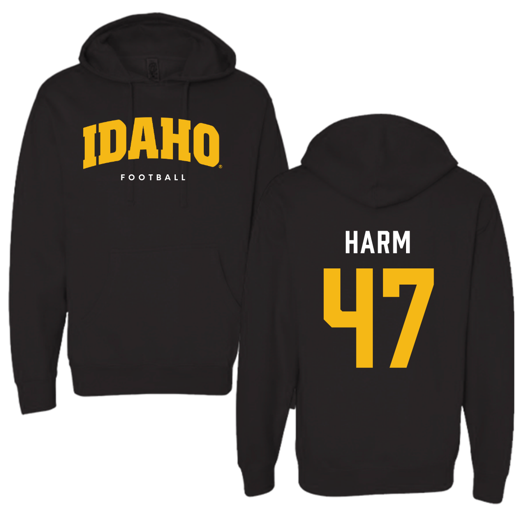 University of Idaho Football Black Idaho Hoodie - #47 LJ Harm