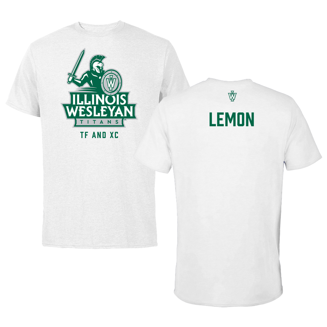 Illinois Wesleyan University TF and XC White Performance Tee - Davion Lemon