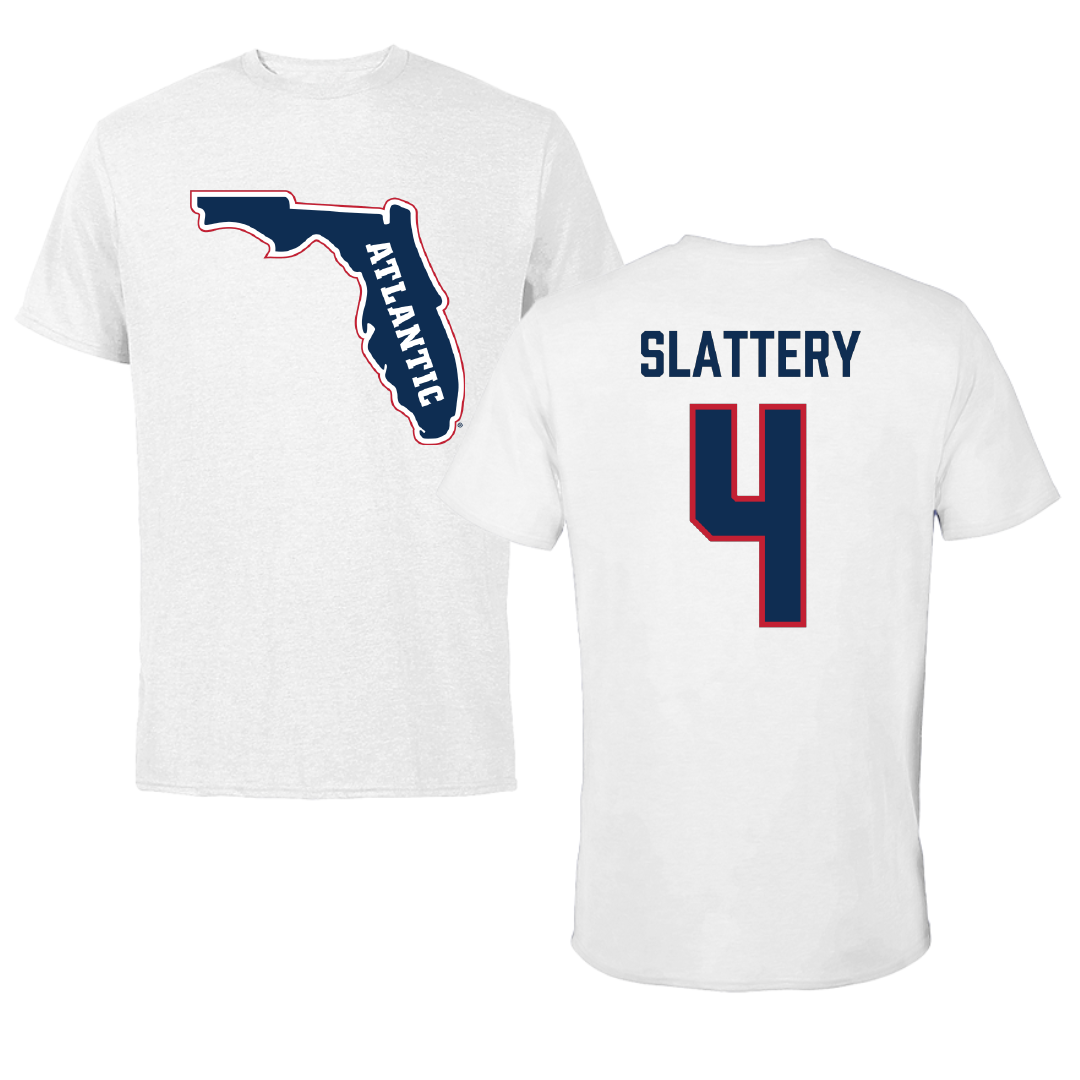 Florida Atlantic University Baseball White Performance Tee - #4 Joseph Slattery