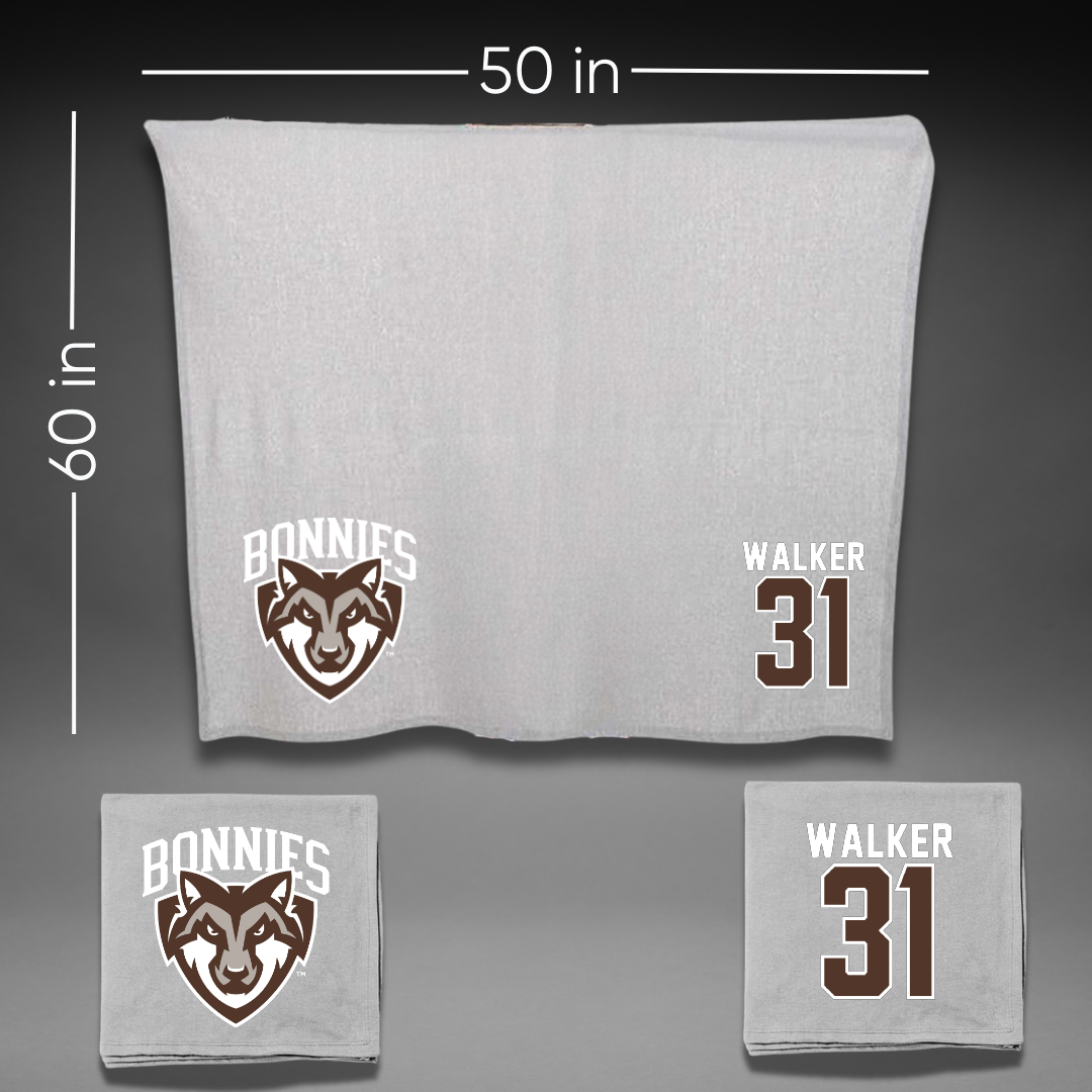 St. Bonaventure University Baseball Gray Blanket - #31 Kade Walker