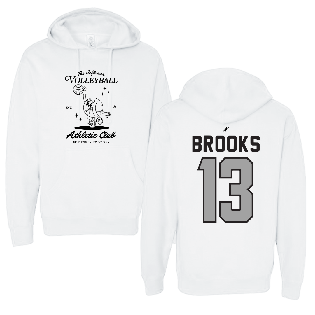 Volleyball White Influxer Athletic Club Hoodie - #13 Colton Brooks