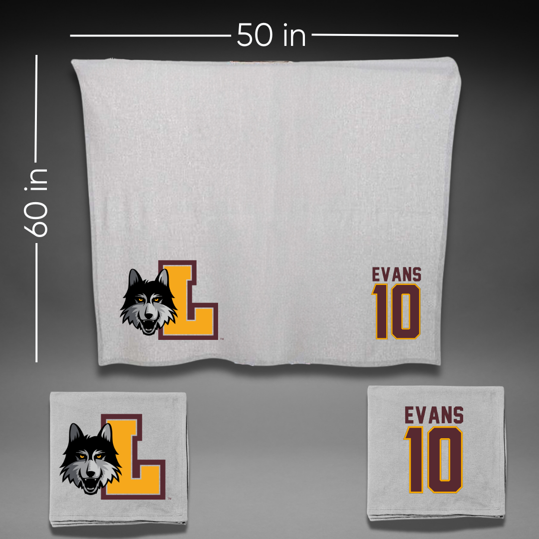 Loyola University-Chicago Volleyball Gray Blanket - #10 Cooper Evans