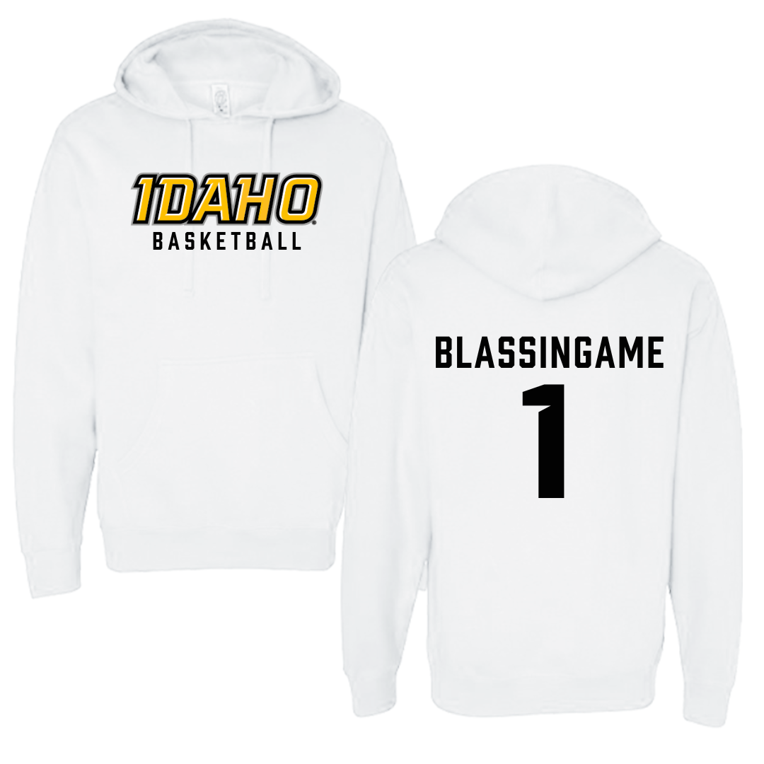 University of Idaho Basketball White Idaho Hoodie - #1 Trevon Blassingame