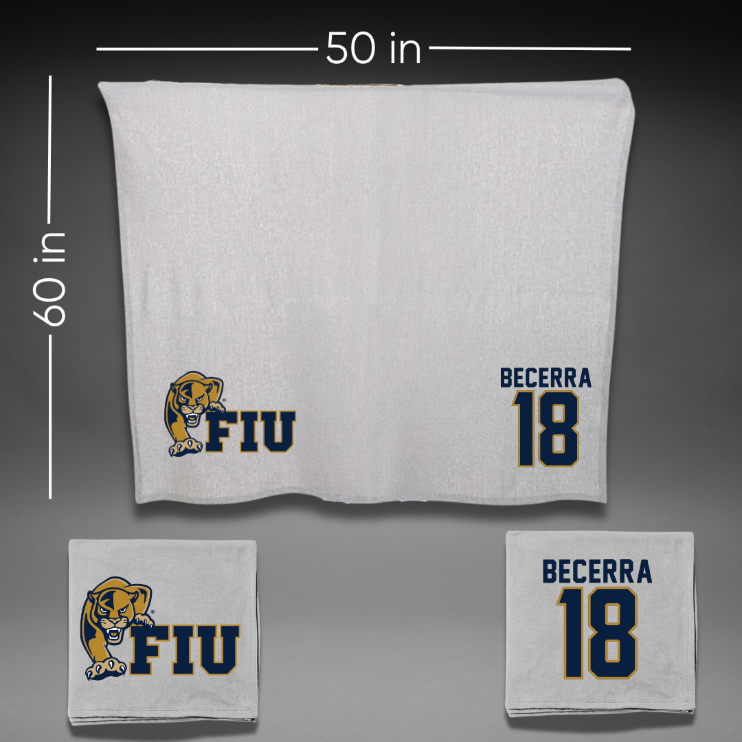 Florida International University Baseball Gray Blanket - #18 Armando Becerra