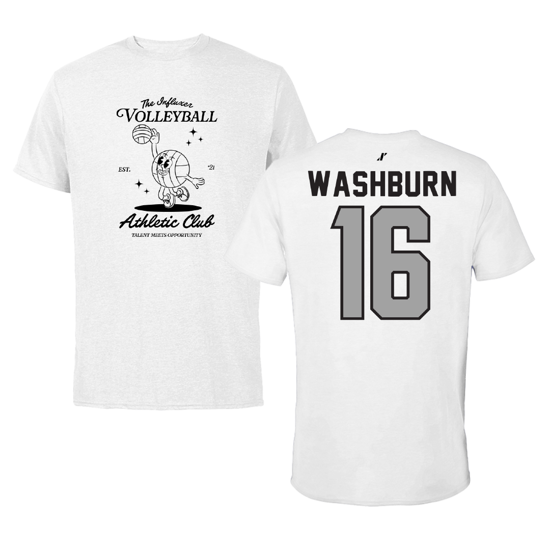 Volleyball White Influxer Athletic Club Tee - #16 Sadie Washburn