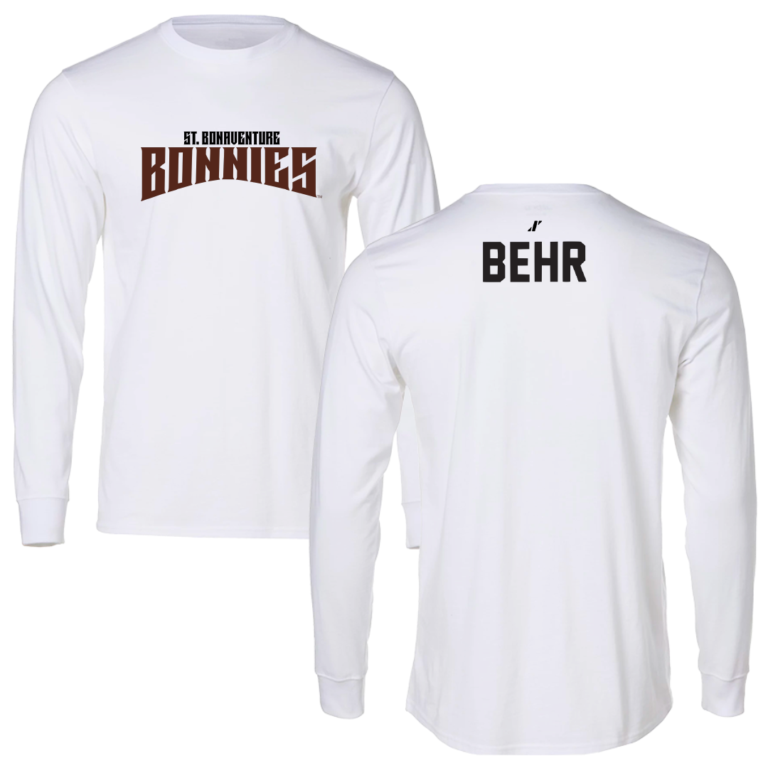 St. Bonaventure University Swimming & Diving White Classic Performance Long Sleeve - Alexander Behr